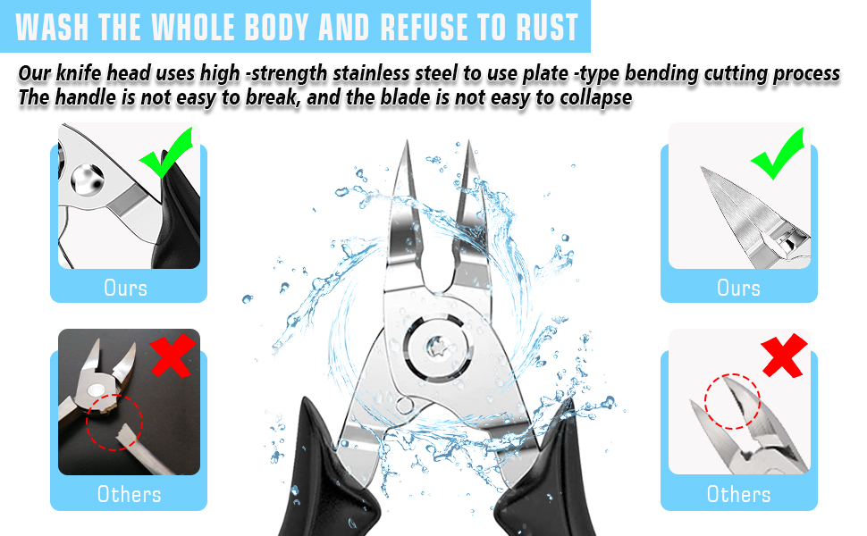 Ingrown Toenail Clippers(Upgrade), Steel Nail Clippers for Professional Podiatrist, Unique Long Handle Curved Blade Tool for Thick & Ingrown Nails, Suitable for Men, Women and Elderly-XIORRY