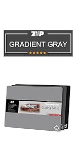 ZVP Flexible Plastic Cutting Board Set of 5 Gradient Color, Colorful Chopping Boards, BPA Free Mats, Non-Slip, Dishwasher Safe, 15x12 Inch, Gray Neutral Colors