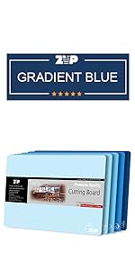 ZVP Flexible Plastic Cutting Board Set of 5 Gradient Color, Colorful Chopping Boards, BPA Free Mats, Non-Slip, Dishwasher Safe, 15x12 Inch, Gray Neutral Colors