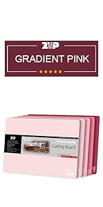 ZVP Flexible Plastic Cutting Board Set of 5 Gradient Color, Colorful Chopping Boards, BPA Free Mats, Non-Slip, Dishwasher Safe, 15x12 Inch, Gray Neutral Colors