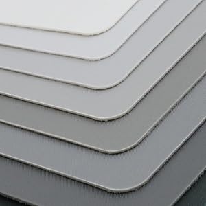 ZVP Flexible Plastic Cutting Board Set of 5 Gradient Color, Colorful Chopping Boards, BPA Free Mats, Non-Slip, Dishwasher Safe, 15x12 Inch, Gray Neutral Colors