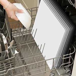 ZVP Flexible Plastic Cutting Board Set of 5 Gradient Color, Colorful Chopping Boards, BPA Free Mats, Non-Slip, Dishwasher Safe, 15x12 Inch, Gray Neutral Colors