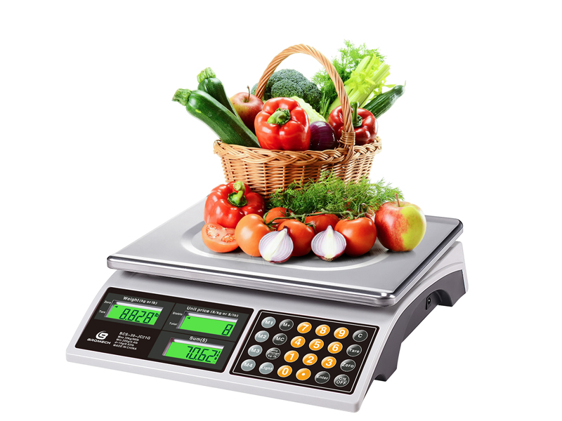 Price Computing Scale, 66lb Digital Commercial Food Meat Produce Weighing Scale with Green Backlight LCD for Farmers Market, Retail Outlets, Dry Battery Powered, Not for Trade