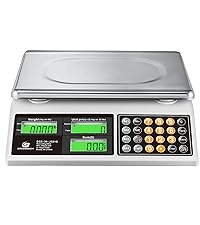 Price Computing Scale, 66lb Digital Commercial Food Meat Produce Weighing Scale with Green Backlight LCD for Farmers Market, Retail Outlets, Dry Battery Powered, Not for Trade