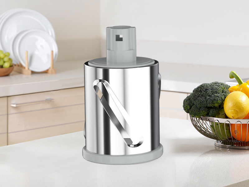 Cambom Rotary Cheese Grater Hand Crank Cheese Shredder for Fresh Cheese, Vegetable, Nuts,Non-slip Suction Base, Free Cleaning Brush Three Blades, Black