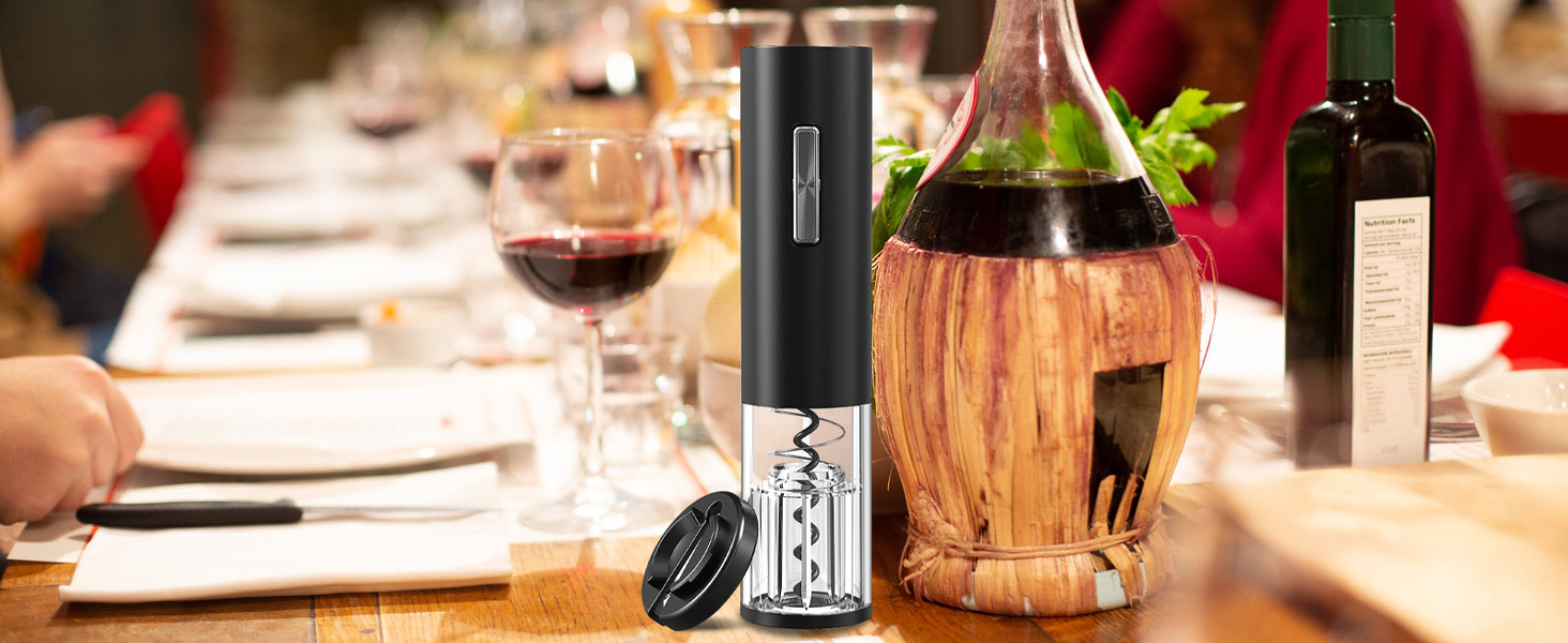 COKUNST Electric Wine Opener, Rechargeable Automatic Wine Corkscrew Bottle Opener With Foil Cutter, Type-C Charging Wine Openers With LED Light For Home Party Restaurant Wedding Gifts