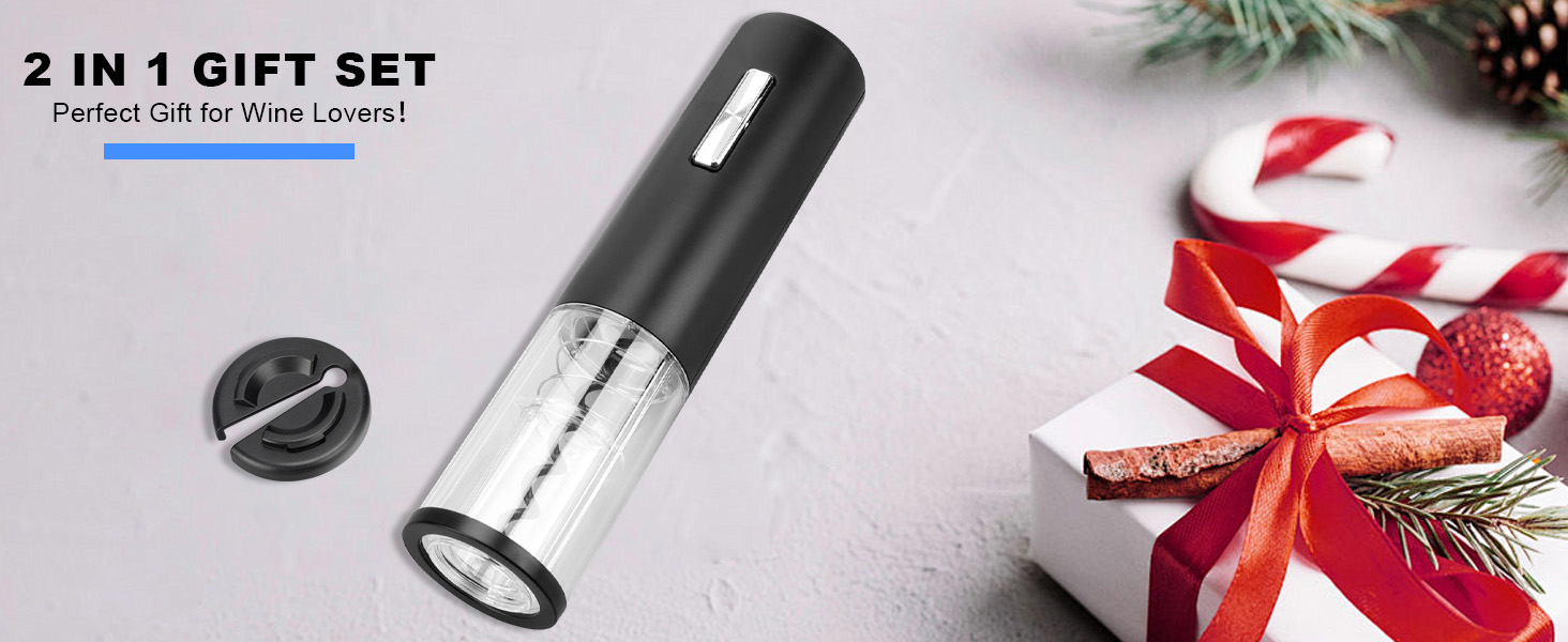 COKUNST Electric Wine Opener, Rechargeable Automatic Wine Corkscrew Bottle Opener With Foil Cutter, Type-C Charging Wine Openers With LED Light For Home Party Restaurant Wedding Gifts