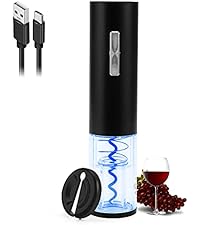 COKUNST Electric Wine Opener, Rechargeable Automatic Wine Corkscrew Bottle Opener With Foil Cutter, Type-C Charging Wine Openers With LED Light For Home Party Restaurant Wedding Gifts