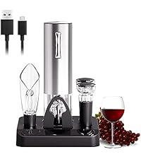 COKUNST Electric Wine Opener, Rechargeable Automatic Wine Corkscrew Bottle Opener With Foil Cutter, Type-C Charging Wine Openers With LED Light For Home Party Restaurant Wedding Gifts