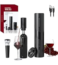 COKUNST Electric Wine Opener, Rechargeable Automatic Wine Corkscrew Bottle Opener With Foil Cutter, Type-C Charging Wine Openers With LED Light For Home Party Restaurant Wedding Gifts