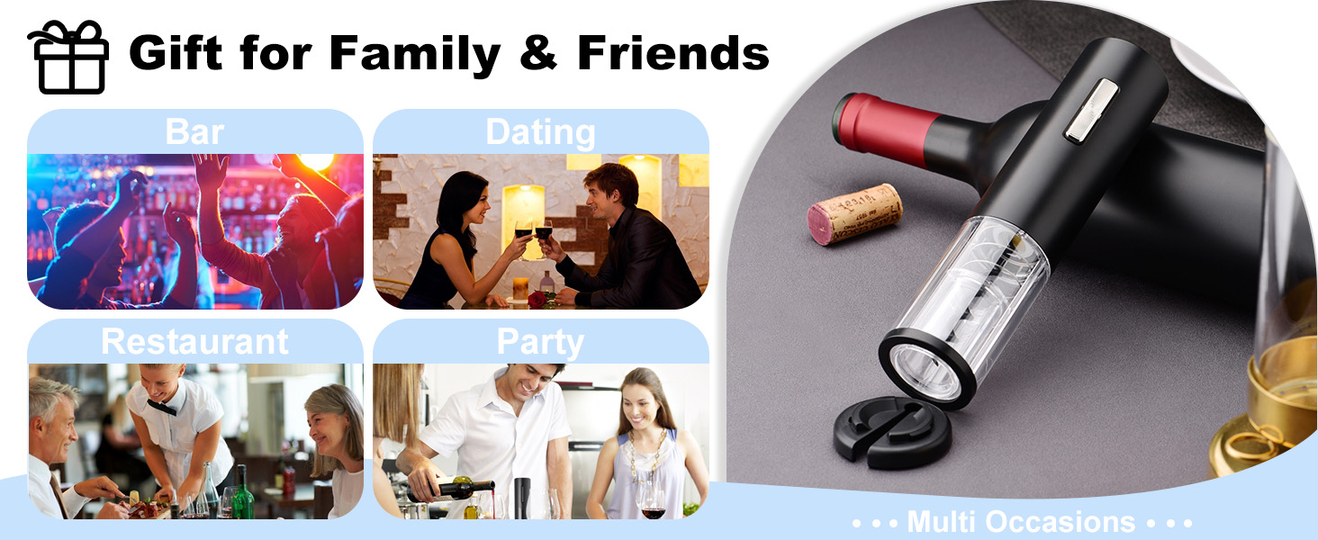 COKUNST Electric Wine Opener, Rechargeable Automatic Wine Corkscrew Bottle Opener With Foil Cutter, Type-C Charging Wine Openers With LED Light For Home Party Restaurant Wedding Gifts