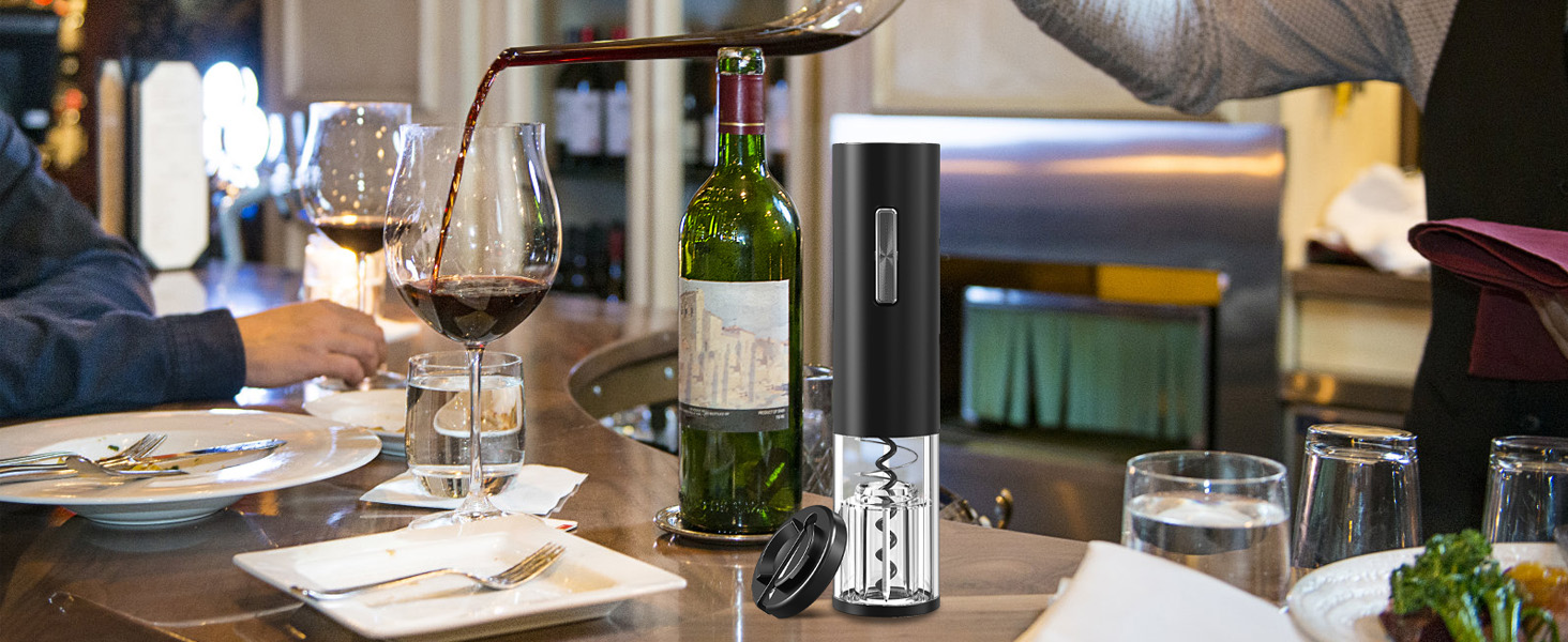 COKUNST Electric Wine Opener, Rechargeable Automatic Wine Corkscrew Bottle Opener With Foil Cutter, Type-C Charging Wine Openers With LED Light For Home Party Restaurant Wedding Gifts