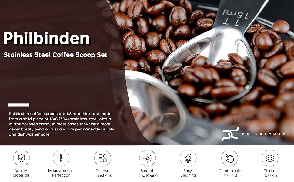 2 Pieces Stainless Steel Coffee Scoops Set(1 Tbsp,2 Tbsp)Durable Coffee Spoons with Ergonomic Handle Measuring Tablespoon for Canisters Tea Sugar Ground Coffee Whole Bean Milk Powder Flour (Colourful)