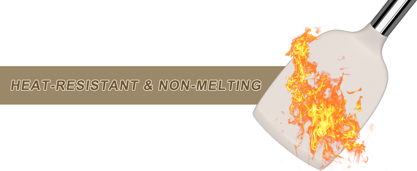 Umite Chef Silicone Kitchen Cooking Utensil Set, 43 pcs Spatula Set with Stainless Steel Handle, Non-stick Heat Resistant - Best Cookware Set-(Khaki)