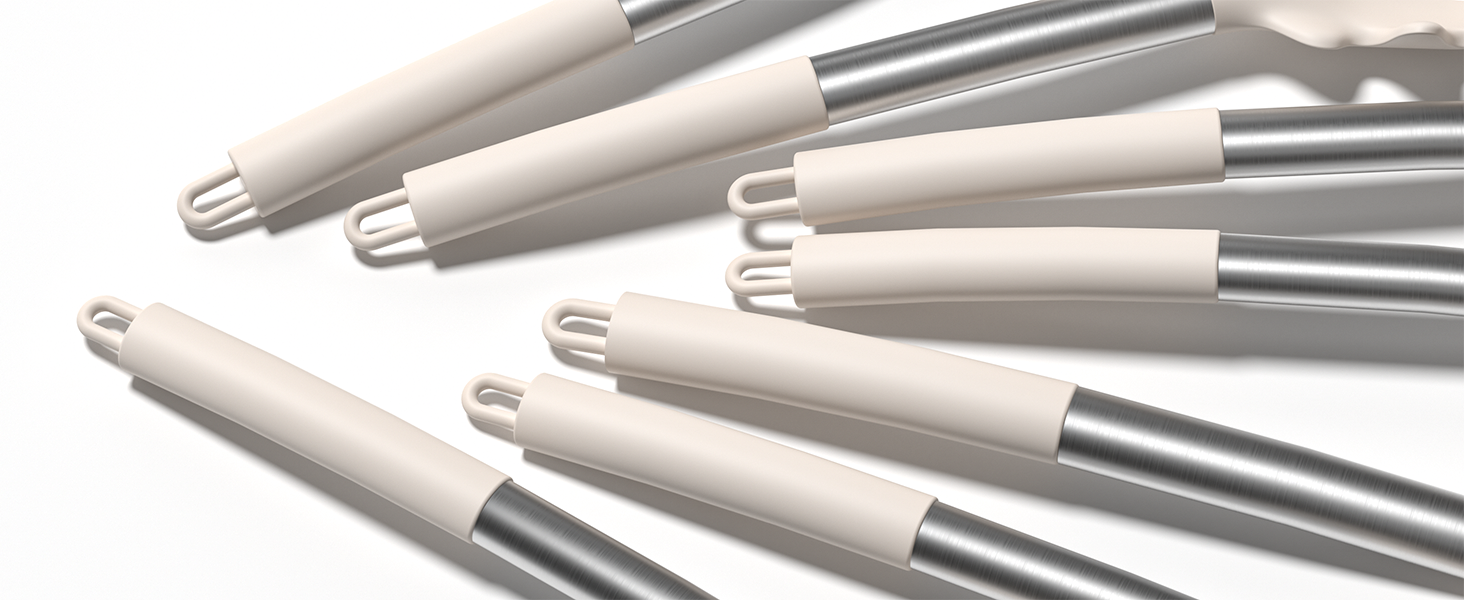 Umite Chef Silicone Kitchen Cooking Utensil Set, 43 pcs Spatula Set with Stainless Steel Handle, Non-stick Heat Resistant - Best Cookware Set-(Khaki)