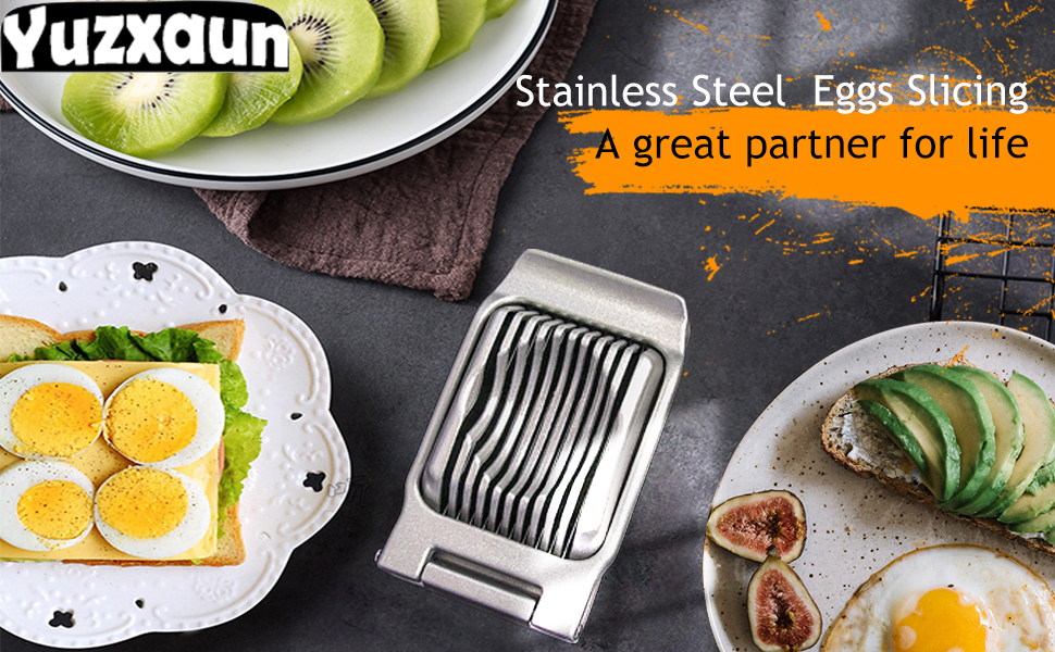 Egg Slicer for Hard Boiled Eggs, Stainless Steel Wire, Multipurpose Heavy Duty Aluminium Egg Cutter Dishwasher Safe for Egg, Salads & Sandwiches, Strawberries, Mushrooms & Soft Cheese, Fruit, Sliver
