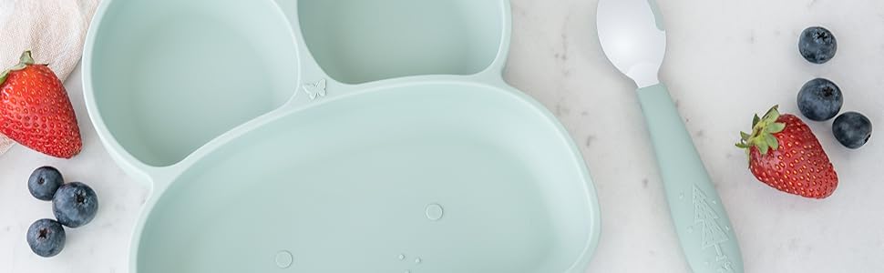 Elk and Friends Kids Silverware with Silicone Handle | Childrens Safe Flatware | Toddler Utensils | Baby Spoons + Forks | Stainless Steel Cutlery | Dishwasher Safe | 6 Pieces