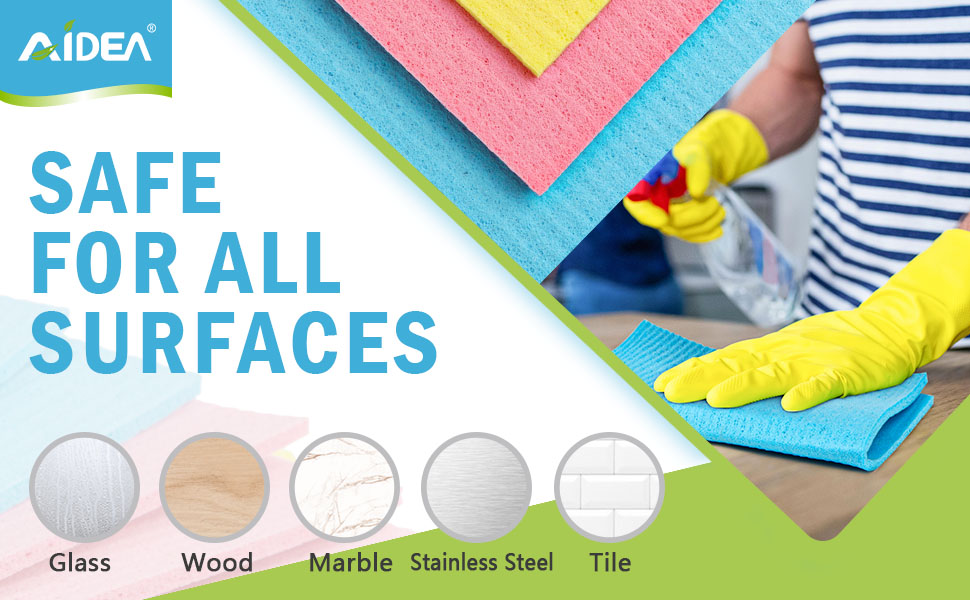 AIDEA Swedish Dish Cloth, 10PK, Swedish Dishcloths for Kitchen, Reusable Paper Towels Washable, Sponge Cloths Kitchen, Absorbent Dish Rags, Dish Towels Cloth, 7