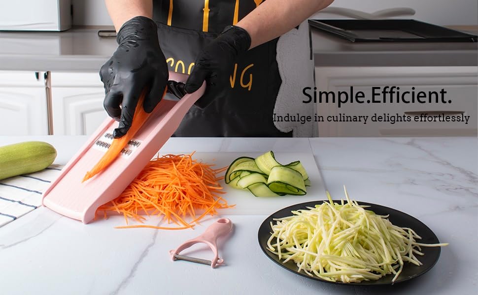 Mandoline Slicer for Kitchen Slicer Vegetable Cutter 5 In 1 Veggie Slicer Potato Slicer waffle fry cutter Hot Swap Mandolin with Peeler for Vegetables Carrot Shredder Cucumber Slicer - Pink