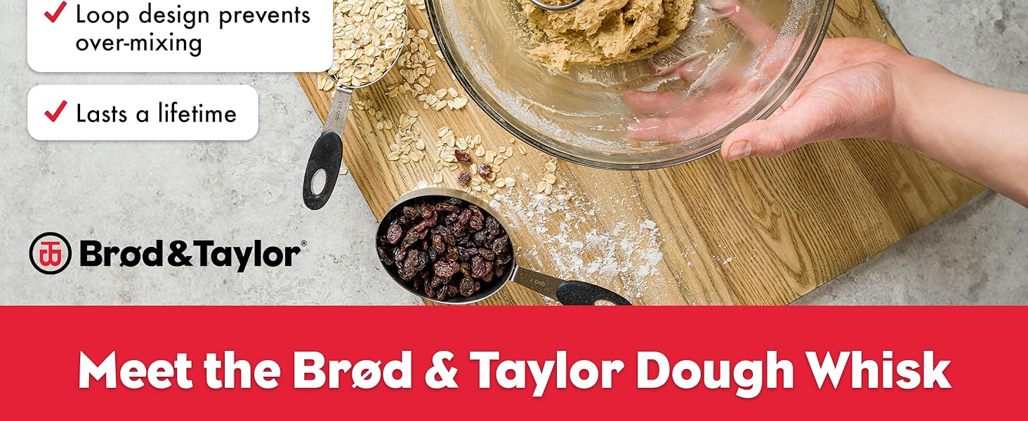 Brod & Taylor Dough Whisk - Heavy Duty Dishwasher-Safe Mixing Tool