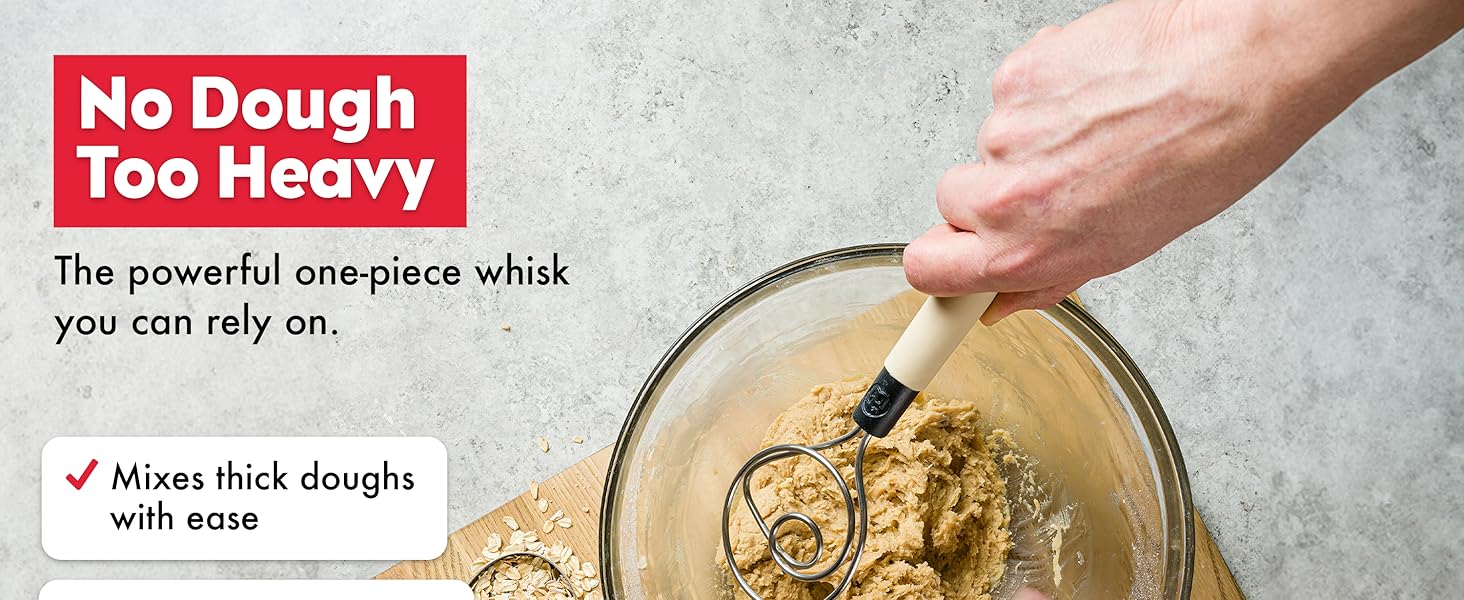 Brod & Taylor Dough Whisk - Heavy Duty Dishwasher-Safe Mixing Tool