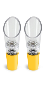 TenTen Labs Premium Wine Aerator Pourer and Wine Pump Stopper (2-pack) - Bottle Stopper - Gift Box Included