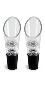 TenTen Labs Premium Wine Aerator Pourer and Wine Pump Stopper (2-pack) - Bottle Stopper - Gift Box Included