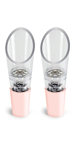 TenTen Labs Premium Wine Aerator Pourer and Wine Pump Stopper (2-pack) - Bottle Stopper - Gift Box Included