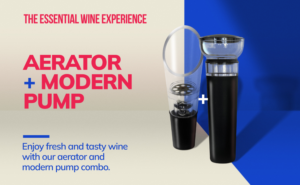 TenTen Labs Premium Wine Aerator Pourer and Wine Pump Stopper (2-pack) - Bottle Stopper - Gift Box Included