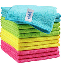 HOMEXCEL Microfiber Cleaning Cloth,12 Pack Cleaning Rags, Cleaning Towels with 4 Color Assorted, 11.5
