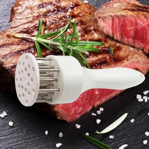Meat Tenderizer Tool with Ultra Sharp Stainless Steel Needle Blades 2 Pack Meat Tenderizer Tool Profession Kitchen Gadgets Jacquard for Tenderizing and Cooking BBQ, Marinade, Steak, Beef, and Poultry