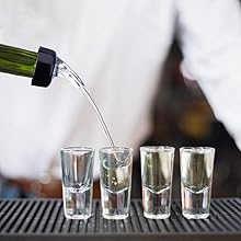 SuproBarware Liquor Bottle Pourers 1oz Set of 12 Measured Bottle Spirits Alcohol Pourers Automatic Measuring Wine Spouts Drink Liquor Measure Pourer for Cocktail Home Bar (4 Clear 4 Green 4 Blue)