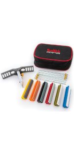 Smith’s 51321 Precision Sharpening Kit – 6 Sharpening Stones – Straight + Serrated Knives – Sharpen Hooks, Kitchen, Hunting, Fishing + Pocket Knives – Angle Guide – Portable Kit w/Storage Pouch