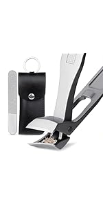Nail Clippers for Men Thick Nails, Large Wide Jaw Opening Long Handle Heavy Duty Ultra Sharp Toe Nail Clippers with Catcher for Seniors,Adult,Women (Silver with File)