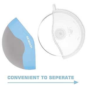 Pizza Cutter Wheel, Detachable Blade Easy to Clean, Ergonomic Pizza Slicer Cutter with Protective Blade Cover, Large Size, Blue