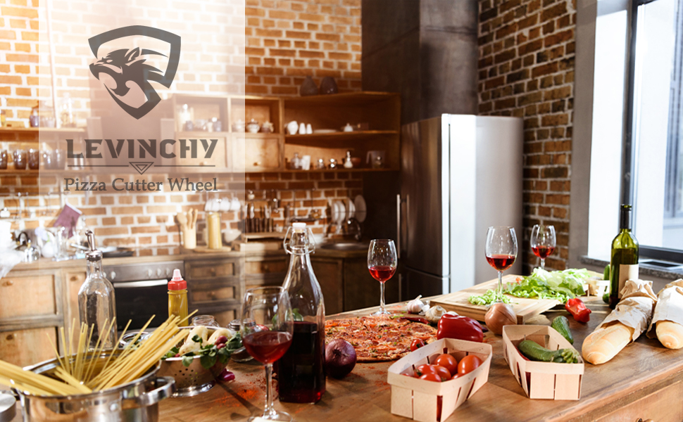 Pizza Cutter Wheel, Detachable Blade Easy to Clean, Ergonomic Pizza Slicer Cutter with Protective Blade Cover, Large Size, Blue