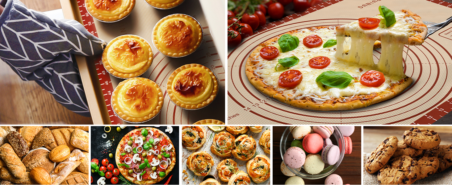 26x16 Inch Extra Thick Silicone Baking Mat with Measurements, Non-slip and Reusable - For Cookies, Bread, Pastry