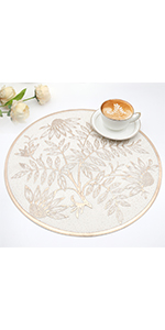 Evevda Green Leaf Shaped Vinyl Placemats for Dinner Table Set of 6 Metallic Plastic Green Place Mats Wipeable 6Pcs Table Mats for Wedding Annersary Dinner Table Decoration Mats(17.7x13.8inch/45x35cm)