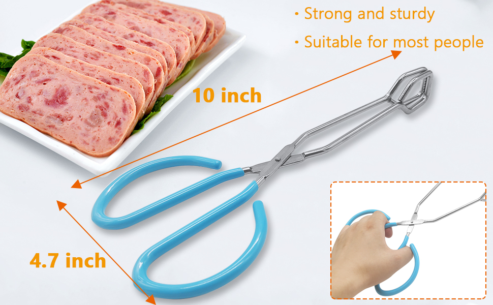 2 Pcs 10 Inch Scissor Food Tongs,Stainless Steel Kitchen Tongs Serving Tong with Comfort-Grip Handle for Cooking,Barbecue,Grilling,Heavy Duty Buffet Pliers