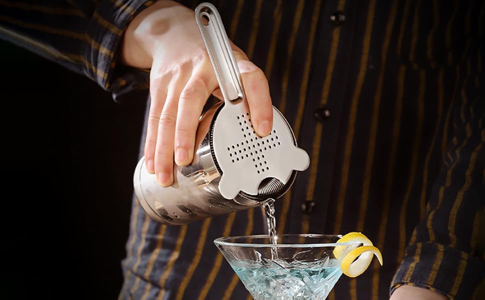 WUWEOT 6 Pack Cocktail Strainer, Stainless Steel Bar Strainer, Bar Tool Drink Strainer with 100 Wire Spring for Professional Bartenders and Mixologists