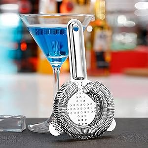 WUWEOT 6 Pack Cocktail Strainer, Stainless Steel Bar Strainer, Bar Tool Drink Strainer with 100 Wire Spring for Professional Bartenders and Mixologists