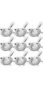 WUWEOT 6 Pack Cocktail Strainer, Stainless Steel Bar Strainer, Bar Tool Drink Strainer with 100 Wire Spring for Professional Bartenders and Mixologists