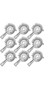WUWEOT 6 Pack Cocktail Strainer, Stainless Steel Bar Strainer, Bar Tool Drink Strainer with 100 Wire Spring for Professional Bartenders and Mixologists