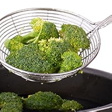 Multi Kitchen Utensil Stainless Steel Cooking Skimmer Slotted Fish Turner Spatula Spoon Colander Drain Water Filter Spoon Ladle Spider Strainer Skimmer Ladle for Cooking &Frying (2pcs)