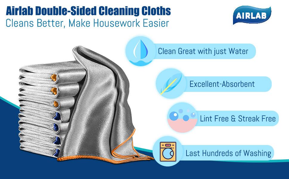 Airlab Streak Free Miracle Cleaning Cloth Easy Clean Pack of 8-12