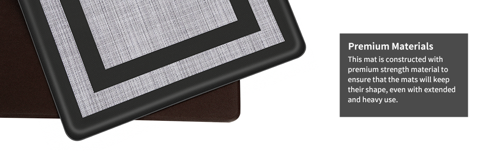 Mattitude Kitchen Mats Set of 2,Cushioned Anti-Fatigue Non-Skid Rug Sets Ergonomic Comfort Standing Mat for Kitchen, Floor, Office, Sink, Laundry, Black and Gray