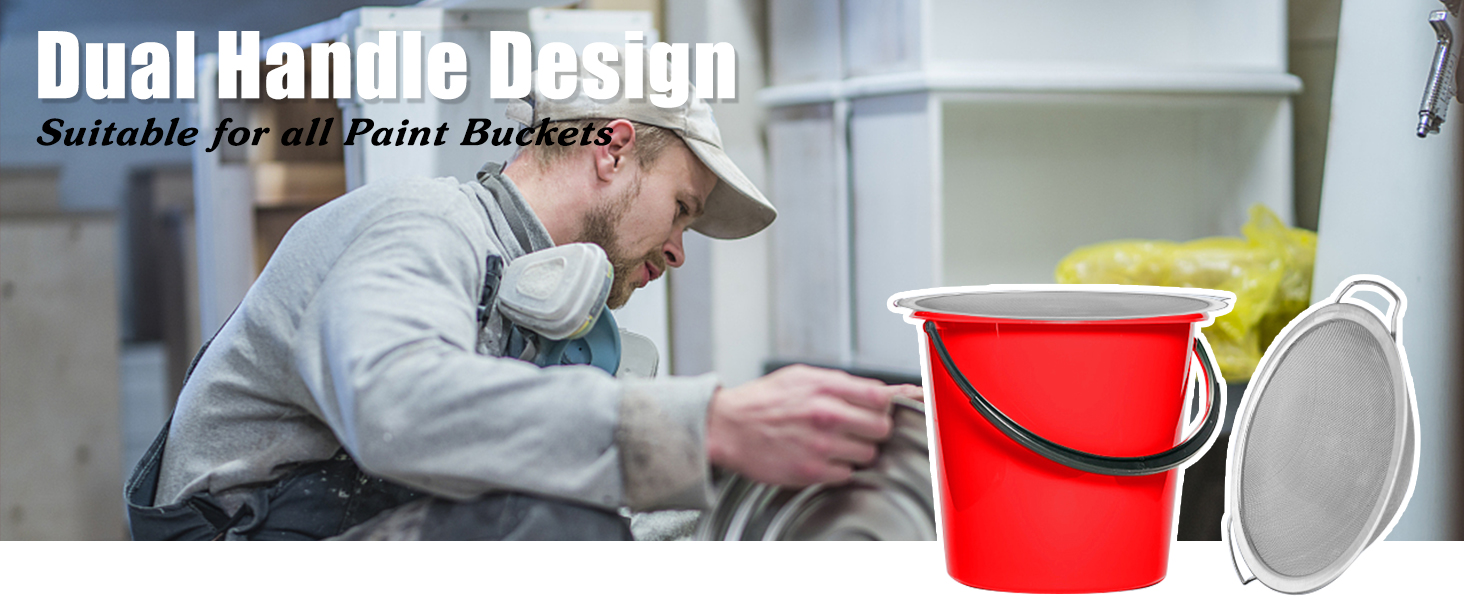 Fine Mesh Paint Strainer 60 Mesh Stainless Steel Paint Filter Emulsion Honey Funnel Filter Cover Fits 5 Gallon Paint Bucket Filter Tool Insert Strains