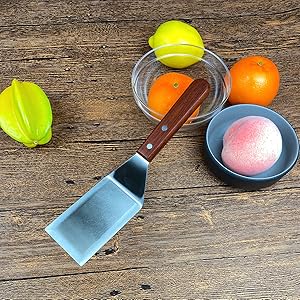 Metal Spatula for Cast Iron Skillet Grill Stainless Steel Spatula for Burger, Fish Turner Griddle Spatula, Spachulas Egg Flipper, Flat Top Metal Spatula for Cooking BBQ