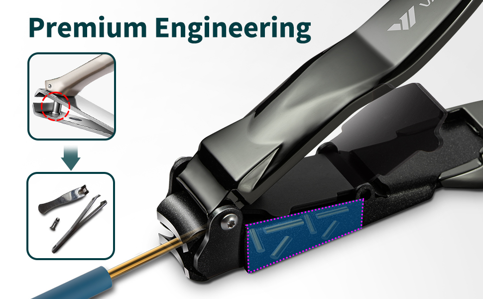 Nail Clippers with Catcher, No Splash Fingernail Toenail Clippers with Sharp Curved Blade and Glass Nail File, Wide Jaw Opening Stainless Steel Nail Cutter Trimmer for Seniors Adult Men Women