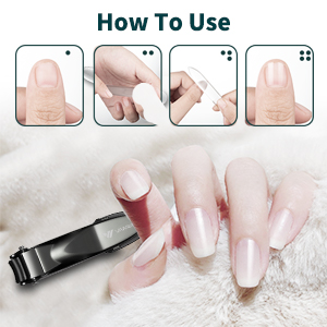 Nail Clippers with Catcher, No Splash Fingernail Toenail Clippers with Sharp Curved Blade and Glass Nail File, Wide Jaw Opening Stainless Steel Nail Cutter Trimmer for Seniors Adult Men Women